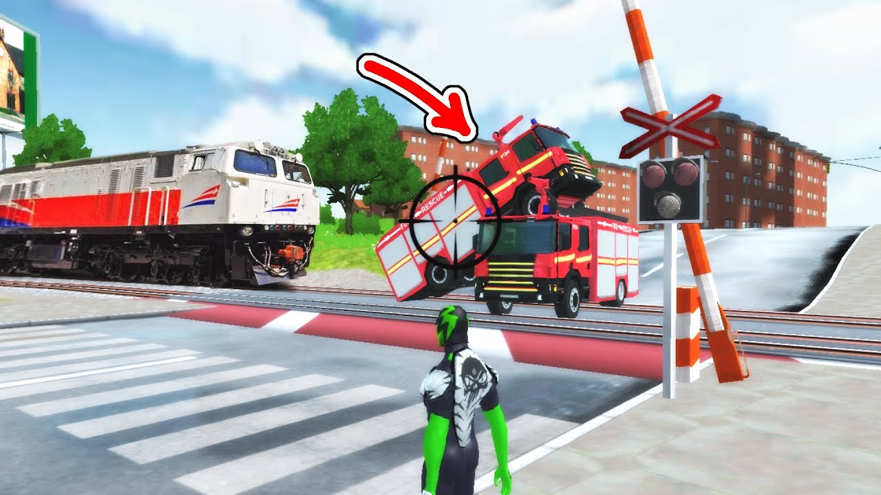 Train vs Fire Truck Rope Frog Ninja Hero Car Vegas Android Gameplay
