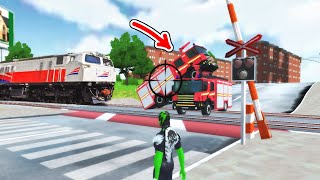 Train vs Fire Truck - Rope Frog Ninja Hero Car Vegas - Android Gameplay screenshot 5