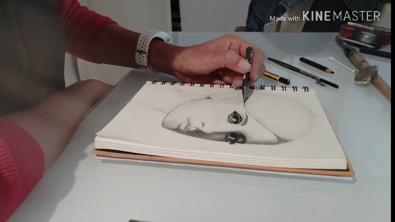 How to draw a Portrait of twiggy