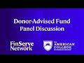 Donor Advised Fund Panel Discussion
