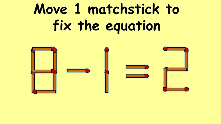 8-1=2 turn this wrong equation into correct | Match stick puzzle #333  | Puzzles with Answer
