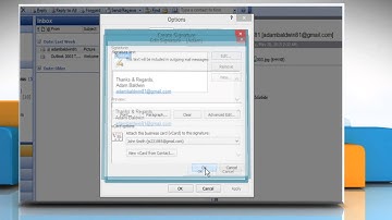 How to attach a vCard to an automatic signature in Microsoft® Outlook 2003 :Tutorial