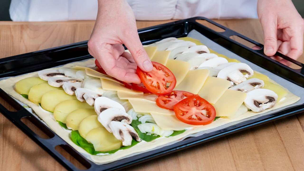 У вас есть слоеное тесто? Лучший рецепт закуски за 5 минут!