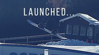 Throwing Caution to the Wind!! Snowboarder let’s loose! Age doesn’t Matter! MSML terrain park