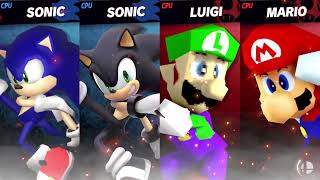 SA1 Sonic & SA1 Shadow vs N64 Mario & N64 Luigi SSBU Mods By TheDANKcheese/ChrispyPixels/Miguel92398