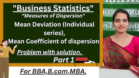 Mean Deviation Individual Series|| Business Statistics #businessstudieswithjayanthi