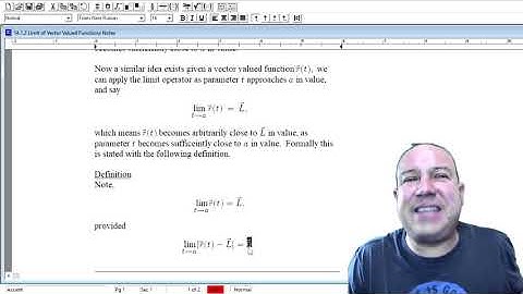 Limits of Vector Valued Functions