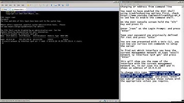 Changing the ESXi Management IP address using the command line