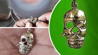 How to make TINY PIRATE SKULL Pendant | Sand casting | Ancient method |