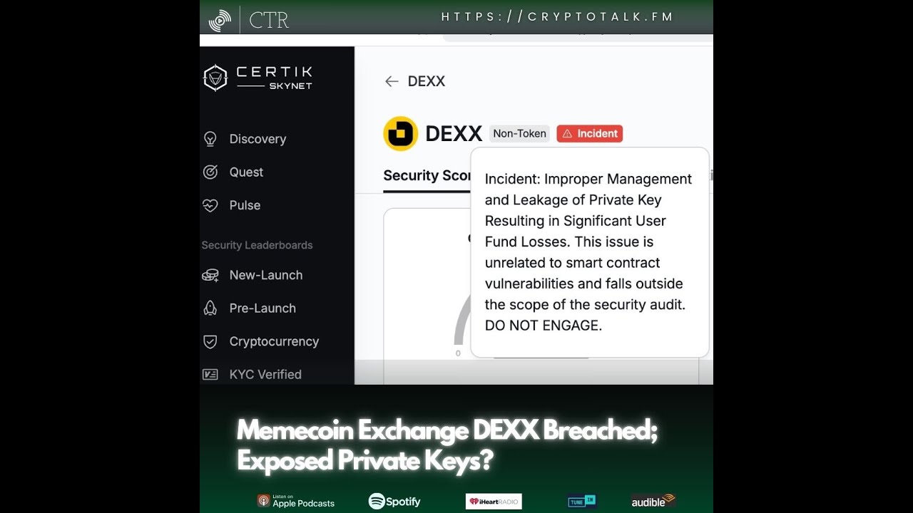 Memecoin Exchange #DEXX Breached; Exposed Private Keys? (OOC)