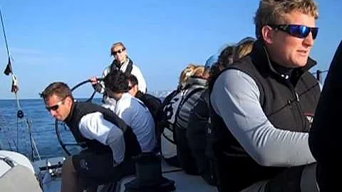 Paul Goodison and Shirley Robertson in the Round the Island Race 2010