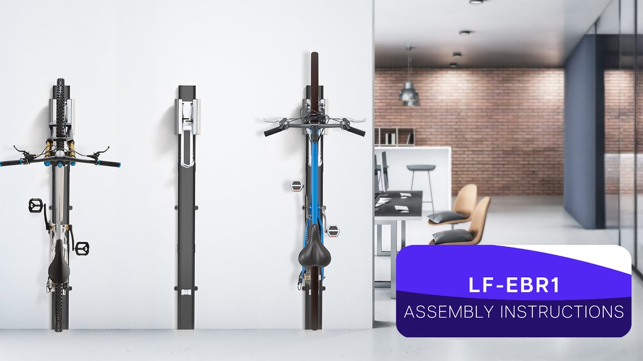 Vios Bike Racking LF-EBR1 Vertical Wall Mounted Bike Rack with Mechanical Lift Assembly ...
