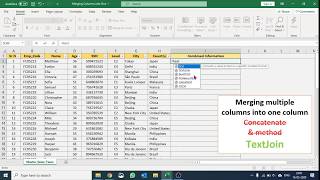 Detailed Combine multiple columns, or rows data together - Microsoft Excel - TextJoin function Profile