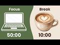 50/10 Pomodoro Timer (No Music) • 4 Hours Study with Me (Deep Focus | ADHD | Aesthetic)