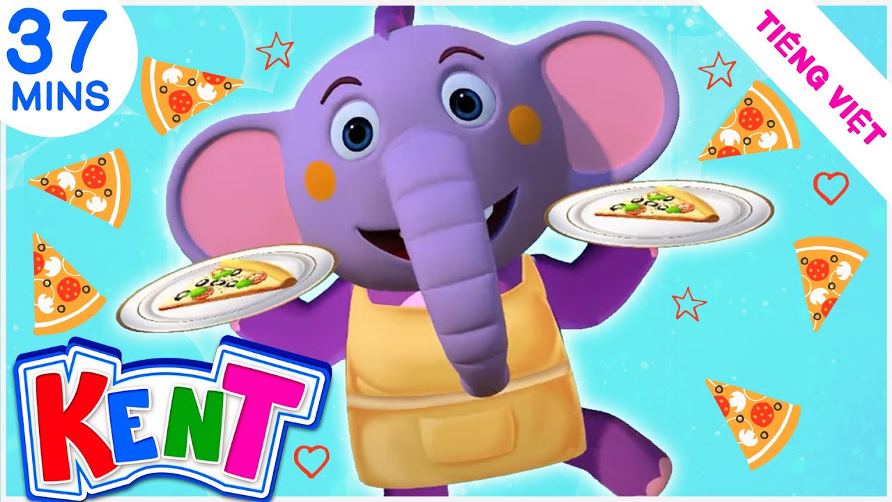 ⁣Video Giáo Dục Cho Trẻ Em 🍕 🍕 Học làm bánh pizza với Kent | Kent the Elephant