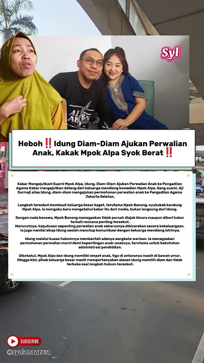 Commotion‼️Idung Secretly Files for Child Guardianship, Mpok's Brother Absent, Deeply Shocked‼️ #...