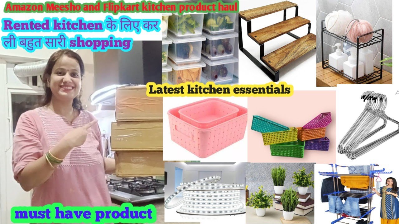 Amazon Meesho &Flipkart kitchen Haul।Rented Moduler kitchen के लिए कर