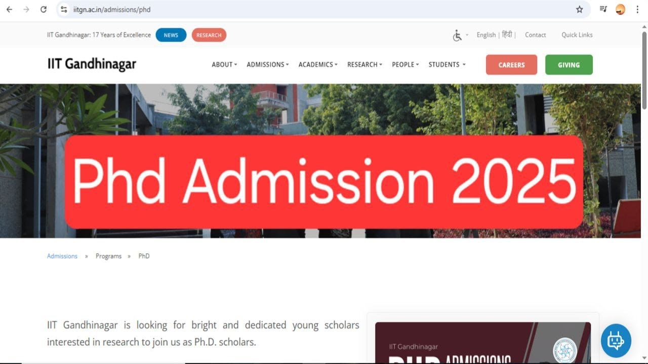 IIT Gandhinagar PhD Admission 2025 | Eligibility, Dates, Application Process Explained"