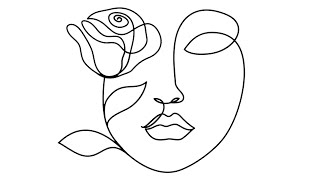 Learn How to Make a One Line Drawing - Face Drawing - Tek Çizgi Sanatı ( Minimal Yüz Çizimi )