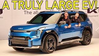 NEW DETAILS!  Is the 2024 Kia EV9 the Best *3Row* Electric SUV?? (HandOn)