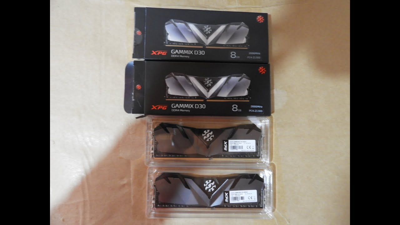 XPG GAMMIXD30 DDR4 2666Mhz 8GB×2 メモリー箱付き YouTube
