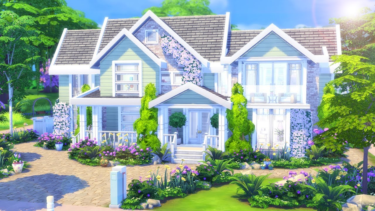 Bright Suburban  The Sims  4  Family Home  Speed Build 