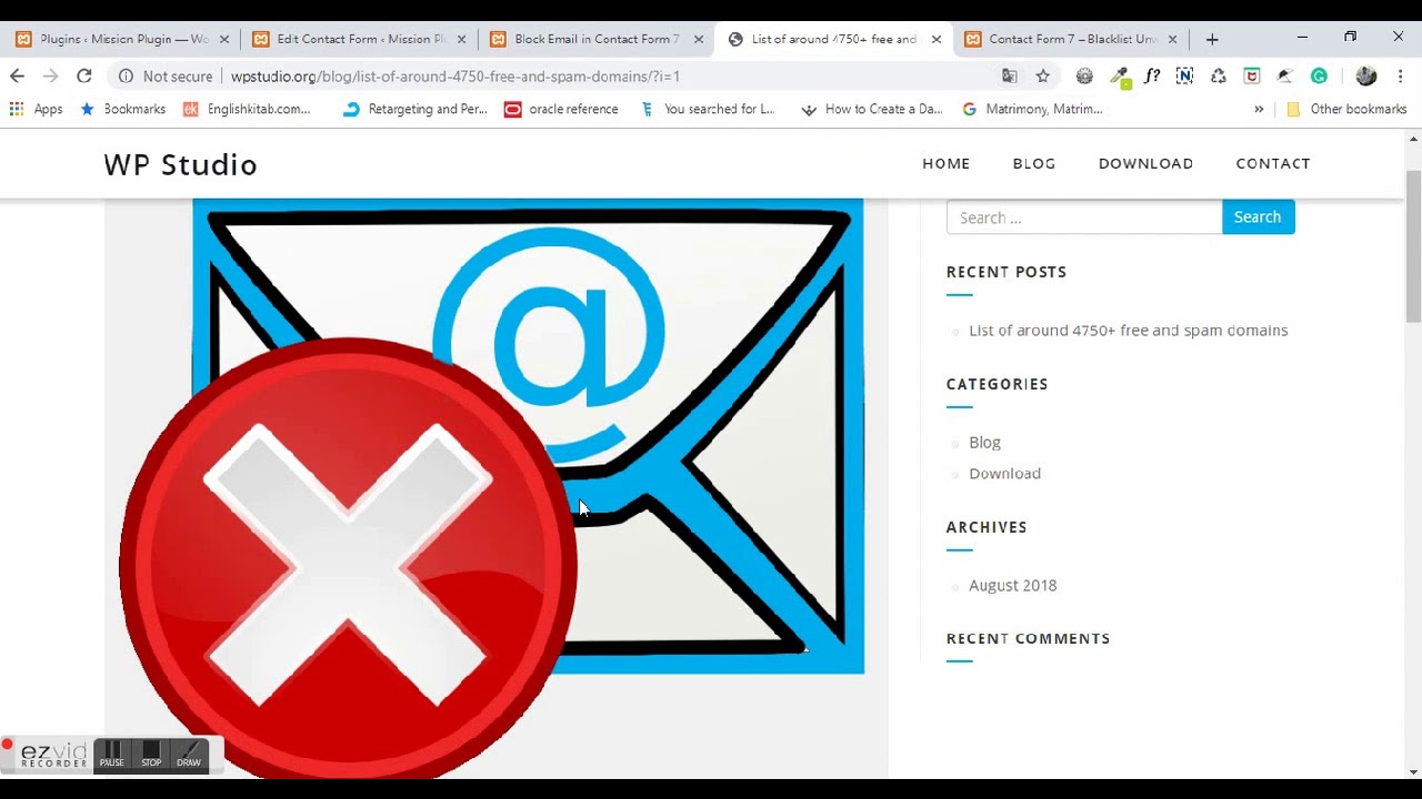 CONTACT FORM 7 BLACKLIST UNWANTED EMAIL DEMO YouTube