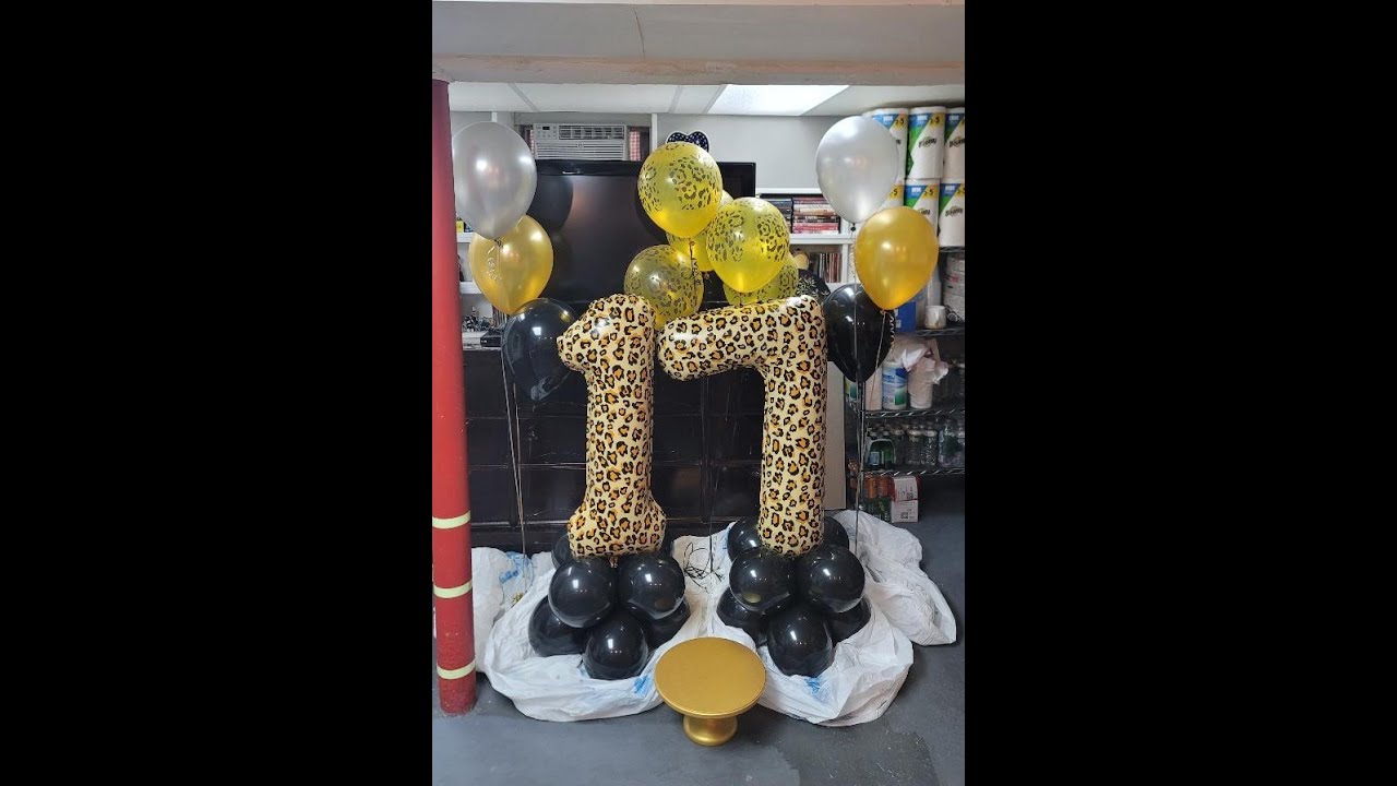 Party 296, Leopard Print Teen Birthday Party Balloon Decoration