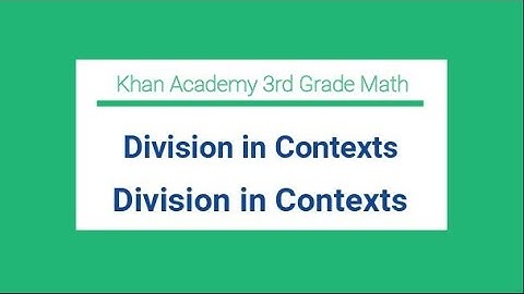 Division in Contexts / Division in Contexts