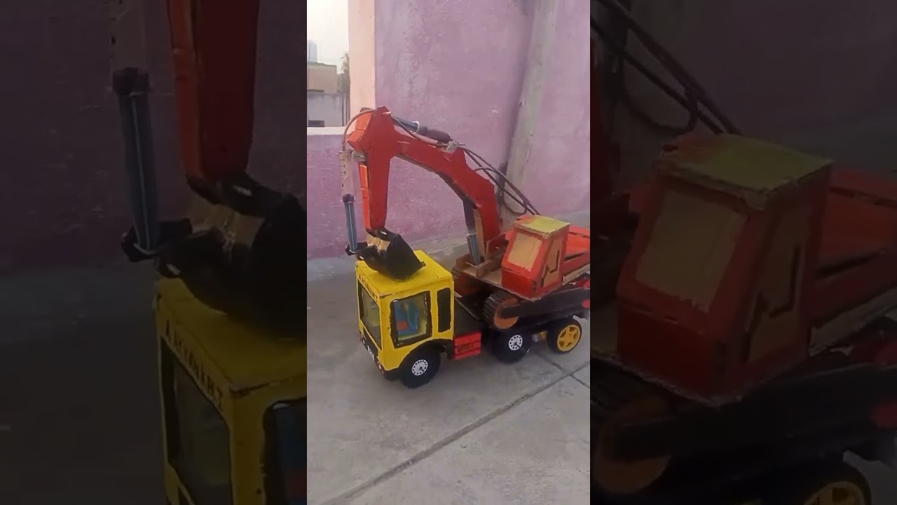 Excavator in the Truck carry 