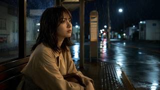 Midnight Rainy Japanese Bus Stop & Soft Muted Trumpet Lofi No Vocals screenshot 2