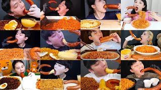 Compilation ‼️ Mukbang Korean eating Kielbasa Sausage ASMR Noodles Part 1