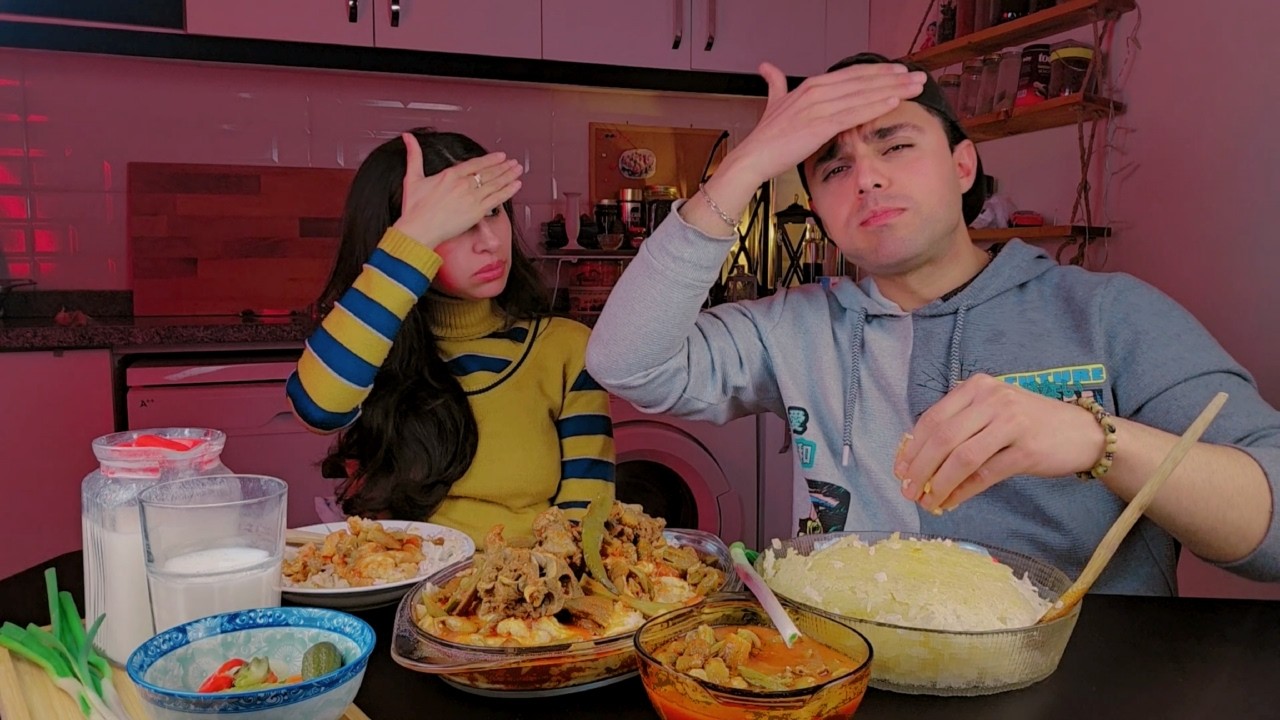 فطورنا الرمضاني / الباميا العراقيه مع الخبز العراقي