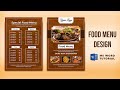 Food menu design in ms word  menu design for restaurant  menu card design