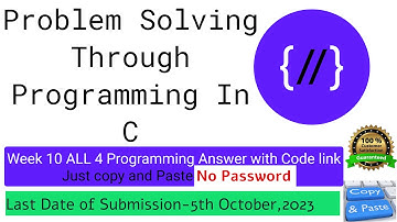 NPTEL: Problem solving through programming in C week 10 all programming assignment with link of code