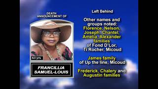 Information Francillia Samuel Louis ~ Long Obituary Guide