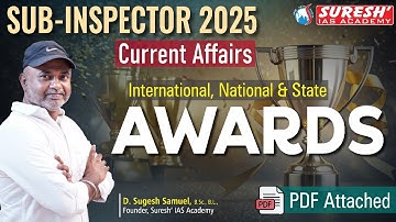 TNUSRB | SUB-INSPECTOR 2025 | CURRENT AFFAIRS | AWARDS | SUGESH Sir | Suresh IAS Academy