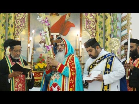 Palm Sunday Service by HH The Catholicos at Mar Elia Cathedral, Kottayam.
