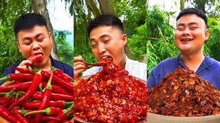 Spicier!! More Chili!! TikTok China Funny Videos | Spicy Foods Mukbang by Songsong and Ermao
