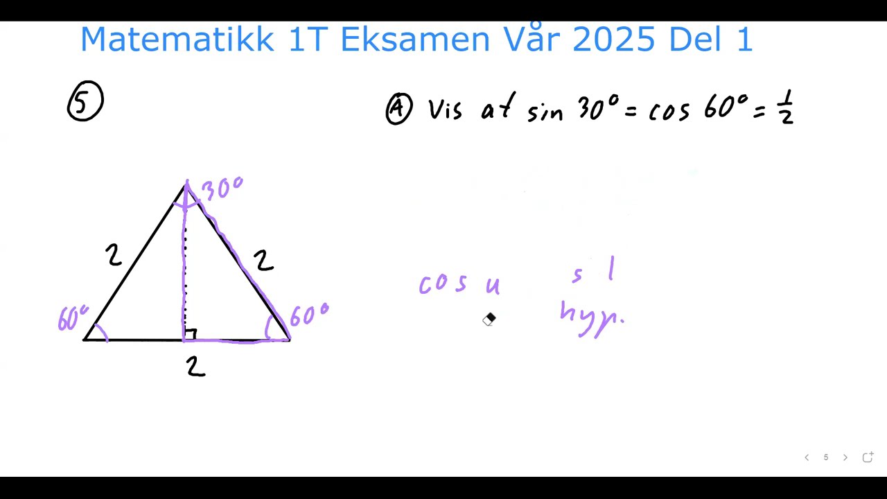 Matematikk 1T Eksamen Vår 2025 Del 1