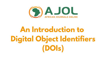 Digital Object Identifiers: an Introduction
