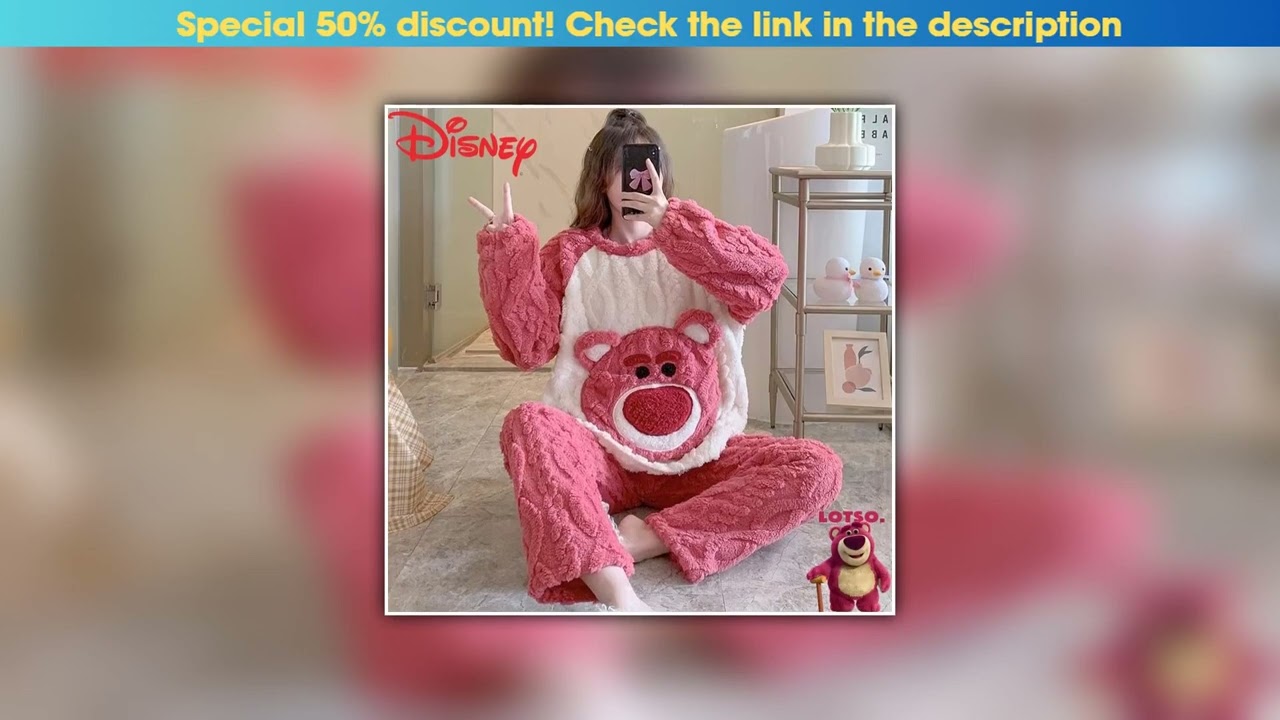 Hot Picks Sweet Disney Toy Story Lotso Women's New Cute Creative Cartoon Pattern Fashion Fleece Thi