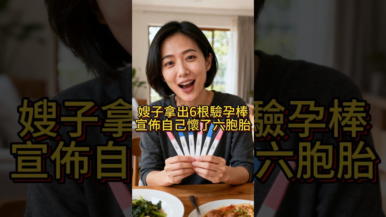 嫂子拿出6根验孕棒，宣布自己怀了六胞胎