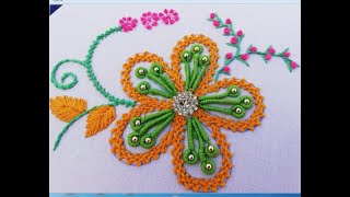 Simple hand embroidery work/floral embroidery design/