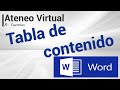 Tabla de contenido en Word