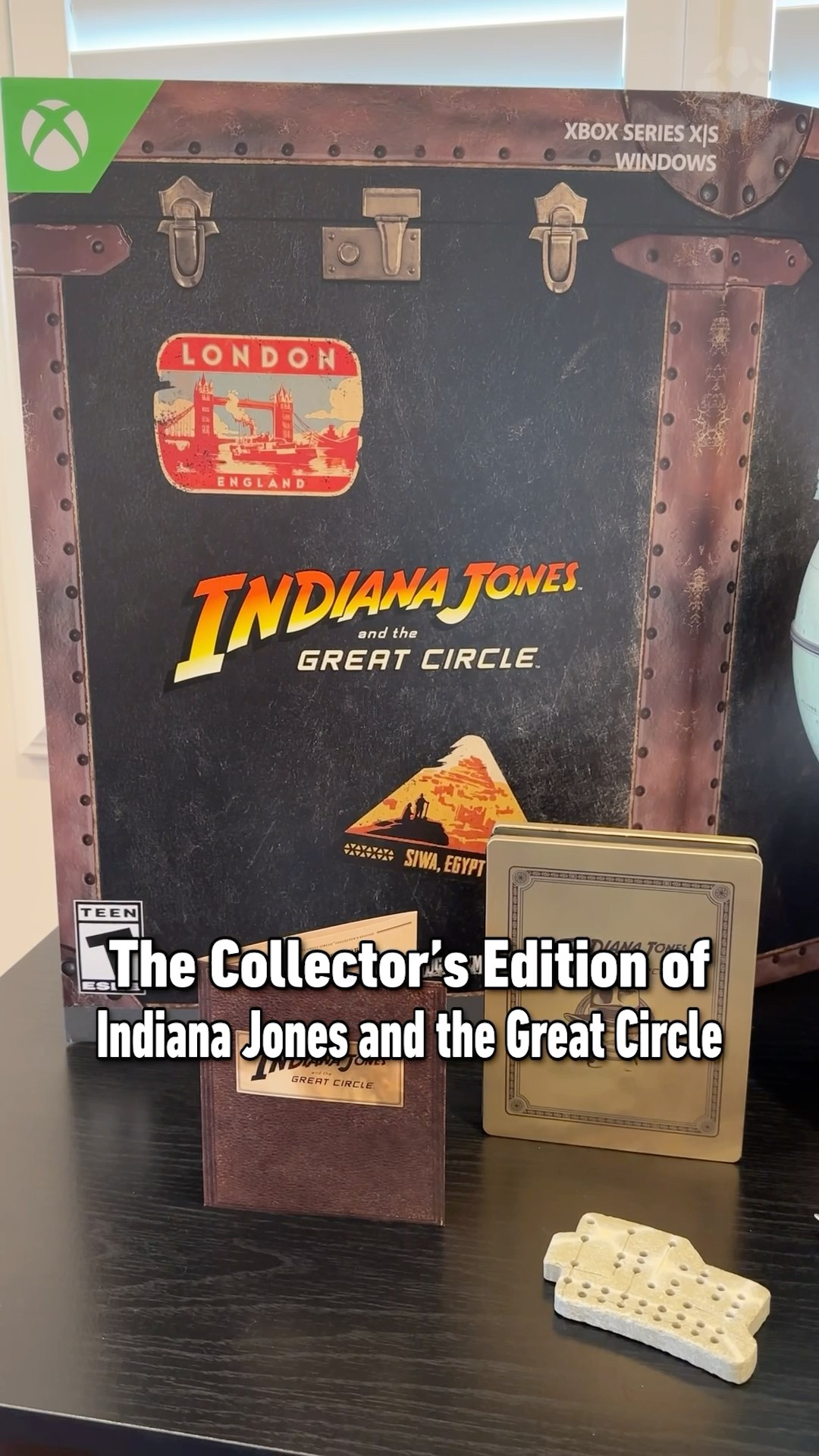 Indiana Jones Collector’s Edition has a globe with hidden storage! #indianajones #unboxing #xbox #pc