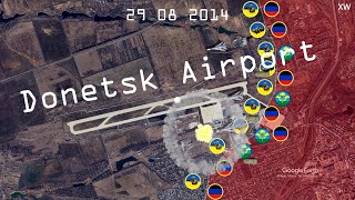 Battle of Donetsk Airport 2014 with Google Earth