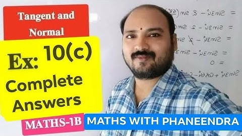#Tangent and normal #Applications of derivatives#MATHS-1B #Ex:10(c)