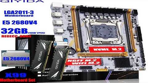 QIYIDA X99 Motherboard LGA 2011-3 Set Kit Xeon E5 2680 V4 CPU Processor 32G=2*16G DDR4 REG ECC RAM