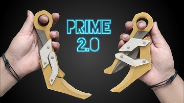How to make VALORANT 2.0 PRIME KARAMBIT knife out of CARDBOARD/ level 2/ diy/ folding/valorant knife